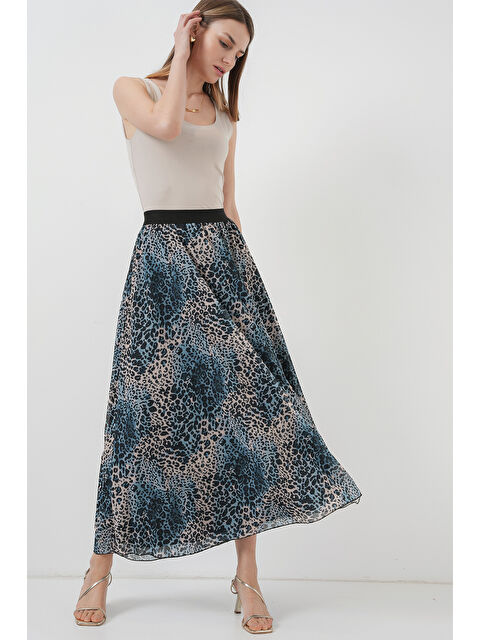 Bigdart 8032 Uzun Şifon Etek - İndigo - S000346091-23093