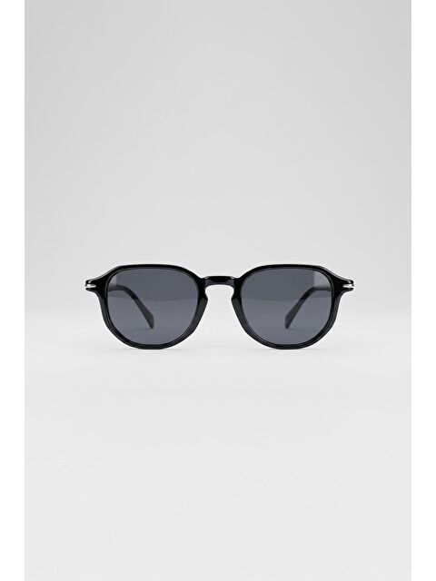 Abluka Online Unisex Modern Oval Kemik Çerçeve Güneş Gözlüğü Siyah