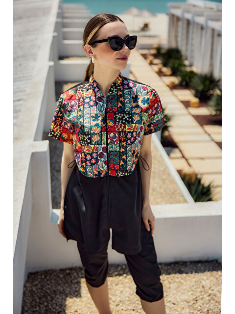 Remsa Mayo Önü Kapaklı Paraşüt Kısa Kollu Yarı Kapalı Mayo Nurel R2607 - S000427148-19351