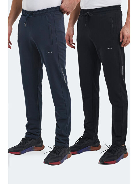 SLAZENGER OLIVA 2 Lİ SET Erkek Cepli Siyah - Lacivert Eşofman Altı - S000522293-37436