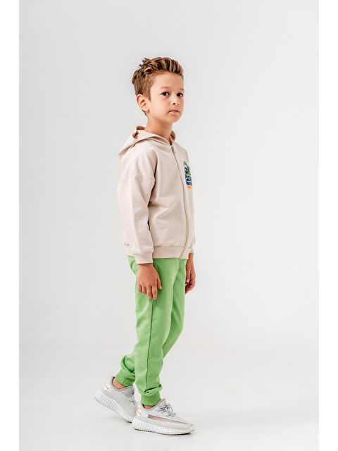 Mışıl Kids Canavar Baskılı Bacak Baskı Detaylı Kapüşonlu Erkek Çocuk Alt Üst Eşofman Takımı - S000285043-18194