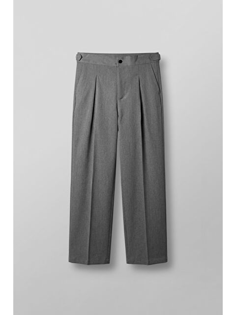 Abluka Online Erkek Süper Baggy Pileli Geniş Paça Gabardin Pantolon Antrasit