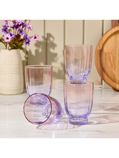 RAKLE Elite 4'lü Meşrubat Bardağı - Mor - 320 ml - S000391303-20042