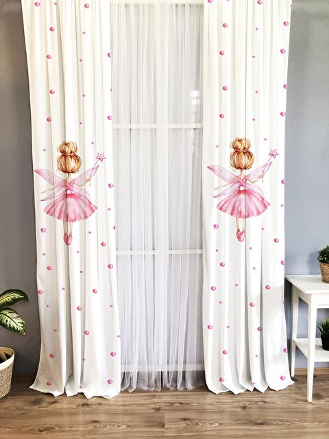 Evmila Melek Kız Desenli Çocuk Ve Bebek Odası TEK KANAT Fon Perde - S000061326-23173