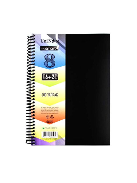 Çınar Im Smart A4 6+2 200 Yaprak Plastik Kapak Spiralli Ayraçlı Defter 62058 - S000157231-27074
