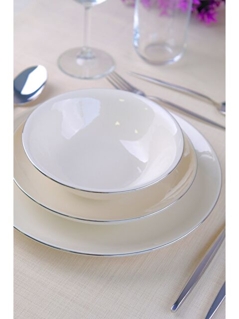 TABAK EVİ Chic Platin Porselen Yemek Takımı 24 Parça 6 Kişilik - S000370123-37228