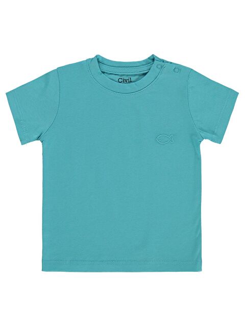 Civil Baby Balık Nakışlı 6-18 Ay Tişört - Yeşil