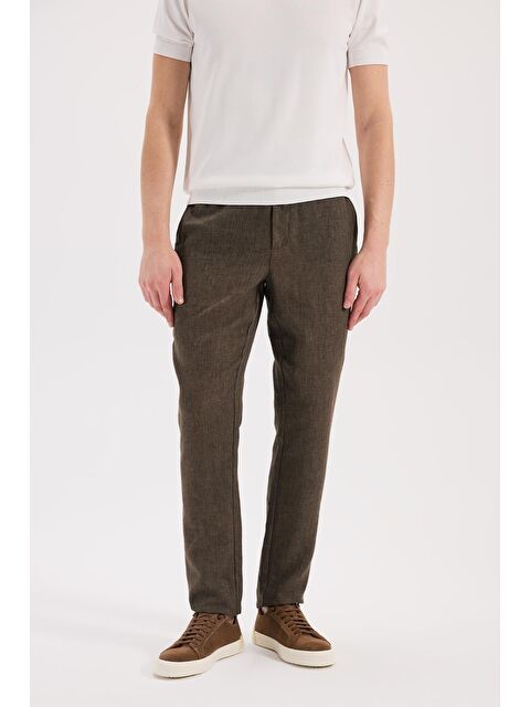 JAKAMEN Kahve Comfort Fit Beli Lastikli Jogger Pantolon