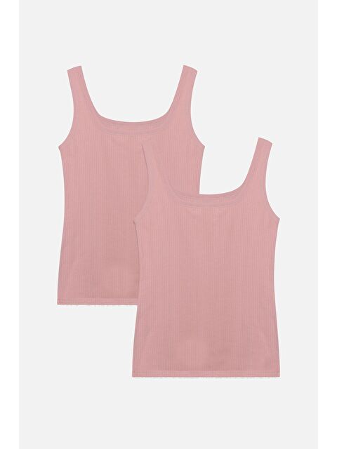 Koza İç Giyim Kadın 2'li Kalın Askılı Fitilli Atlet - S000251230-7152