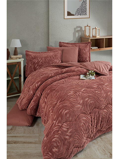 Clasy Wellsoft Jakarlı Tek Kişilik Uyku Seti Reste Kiremit - S000296787-18657