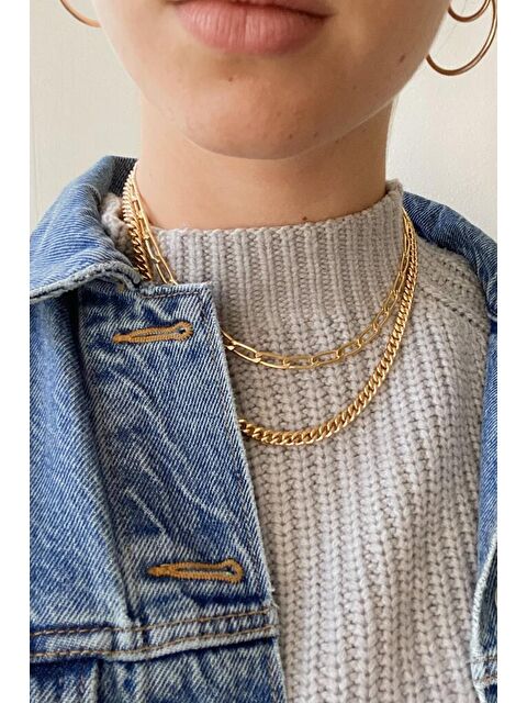 New Obsessions 2'li Kombin Zincir Kolye - S000156540-20076