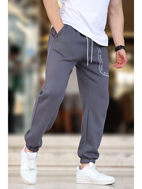Madmext Füme  Paçası Lastikli Baskılı Erkek Jogger Eşofman Altı 6549 - S000267565-33408