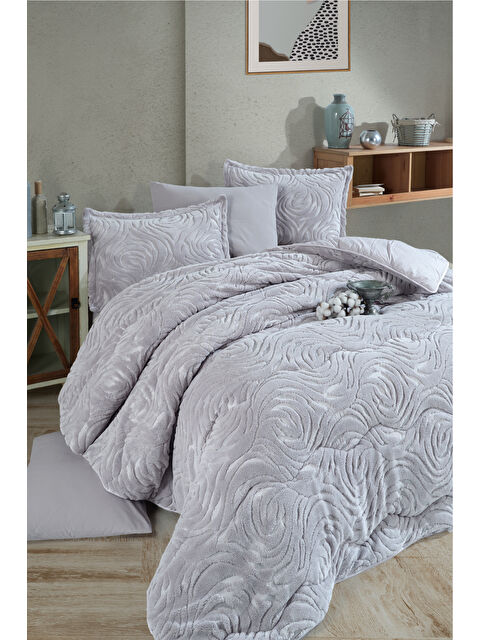 Clasy Wellsoft Jakarlı Tek Kişilik Uyku Seti Reste Gri - S000296787-20600