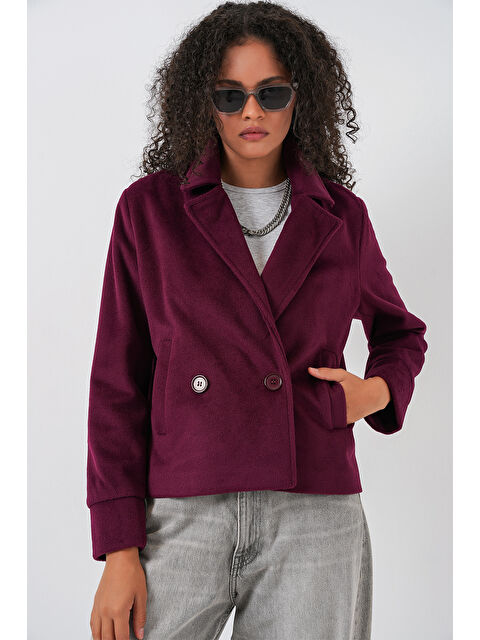Bigdart Kadın Kaşe Ceket 0725 - Bordo - S000448739-19951
