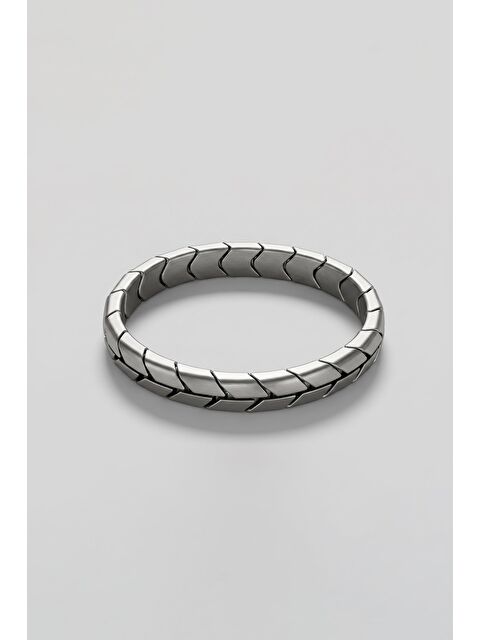 Abluka Online Erkek Manyetik Segment Esnek Çelik Bileklik Gümüş