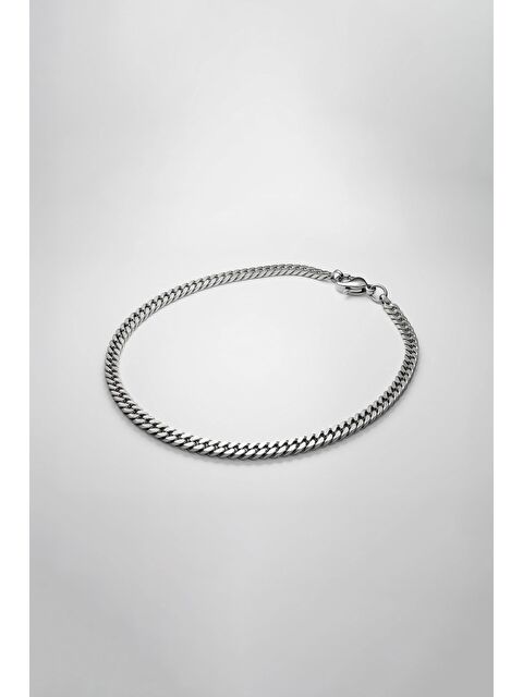 Abluka Online Erkek İnce Gurmet Zincir Çelik Bileklik Gümüş