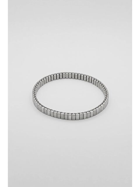 Abluka Online Erkek Segmentli Esnek Minimal Çelik Bileklik Gümüş