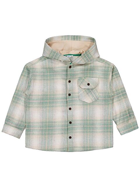 Civil Boys Kapüşonlu Ekose 6-9 Yaş Gömlek - Haki 6-7 Yaş - S000487933-19294