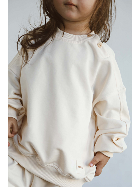 Oh La La Koala For Little Ones Krem Sırt Baskılı Mevsimlik Sweatshirt
