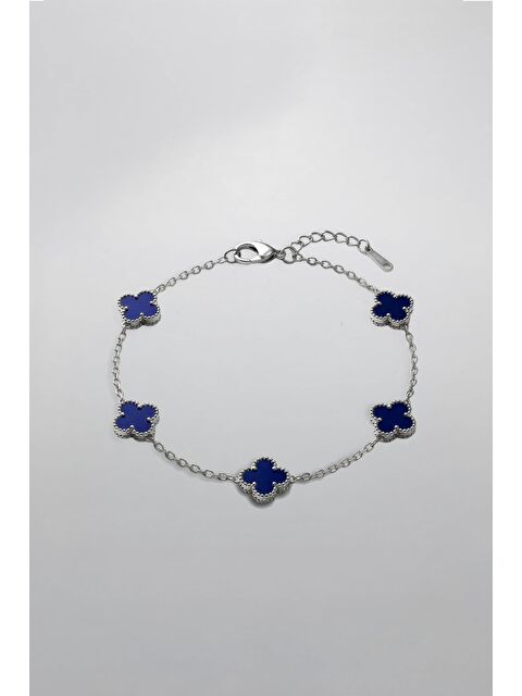 Abluka Online Erkek Çelik Yonca Bileklik Lacivert