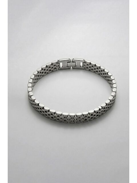 Abluka Online Erkek Blok Model Çelik Bileklik Gümüş