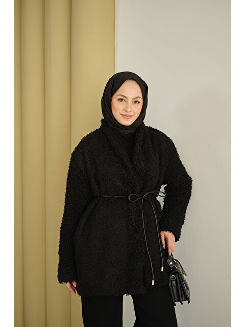 Locco Moda Kadın Astarlı İki İplik Ceket Siyah - S000492666-19351