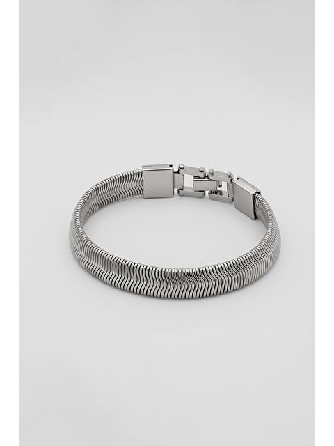 Abluka Online Erkek Kalın Yılan Zincir Çelik Bileklik Gümüş