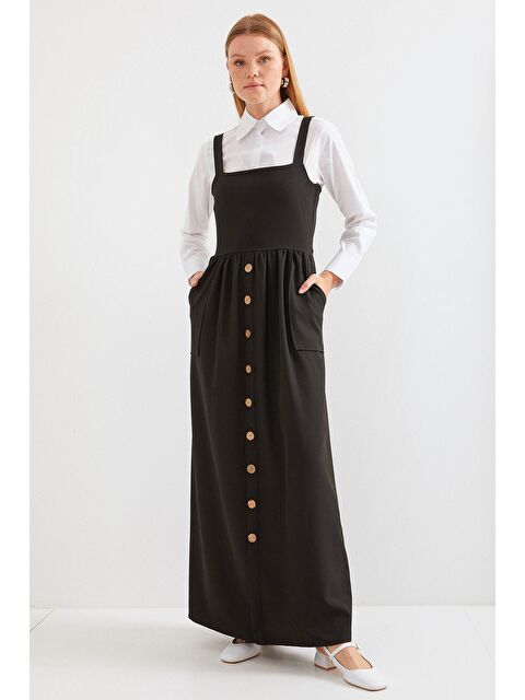 Bigdart 2490 Uzun Salopet Elbise - Siyah - S000194277-19351