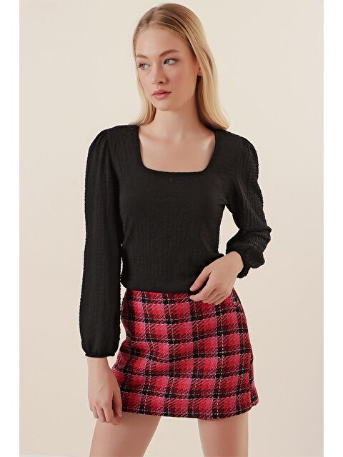 Bigdart 0442 Uzun Kollu Bluz - Siyah - S000102362-19351