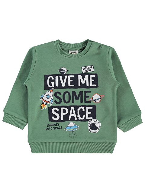 Civil Baby Give Me Yazı Baskılı 6-18 Ay Sweatshirt - Haki 6-9 Ay - S000526694-18547