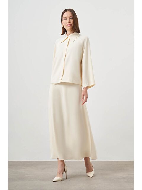 Mizalle Çıtçıt Detaylı Ekru Ceket - S000350714-19965