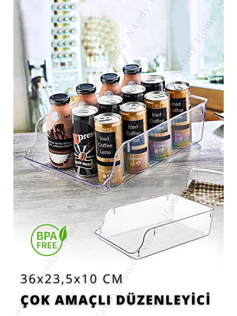 Nandy Home Çok Amaçlı İçecek, Buzdolabı & Dolap İçi Düzenleyici Büyük Boy - S000012454-26865