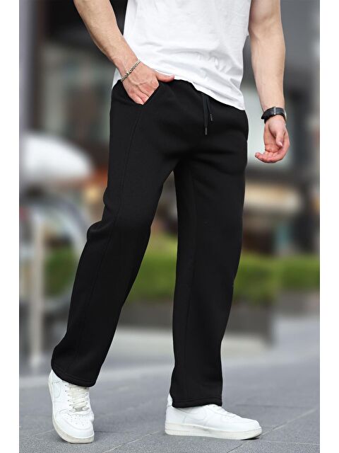 Madmext Siyah Geniş Kesim Düz Paça Eşofman Altı 6550 - S000267575-19351