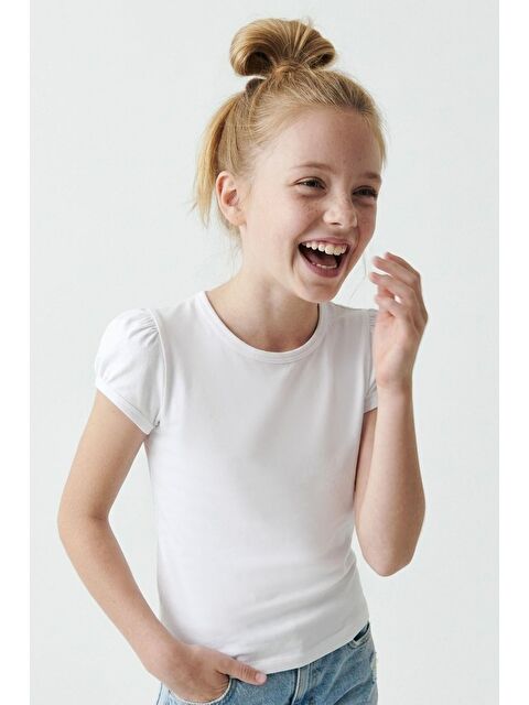 Breeze Kız Çocuk Tişört Basic Beyaz (8-14 Yaş)