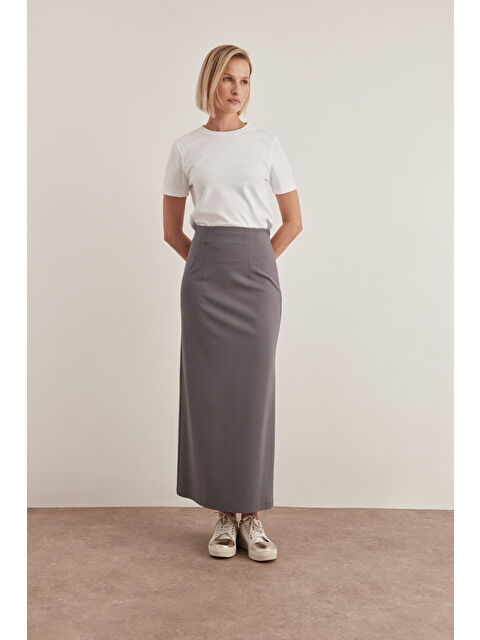 AKER Gri Örme Kalem Etek - S000503961-20600