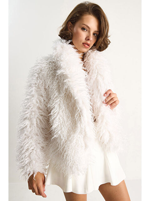 SHADE Kadın Astarlı Tiftik Tarz Tibet Kürk Ceket - S000443484-20063