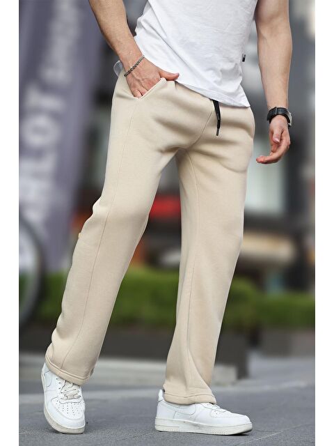 Madmext Bej Geniş Kesim Düz Paça Eşofman Altı 6550 - S000267575-19928