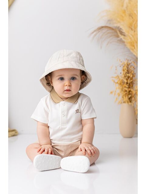 MİNİNİO Erkek  Bebek Polo Yaka  T-Shirt - Ekru - S000364738-19965