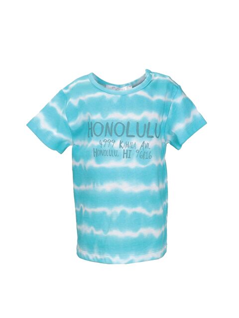 MİNİNİO Erkek Bebek Mint Honolulu T-Shirt (9Ay-4Yaş) - S000364745-1180