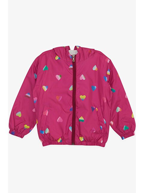 Breeze Kız Bebek Yağmurluk Renkli Kalp Desenli Fuşya (1-6 Yaş) - S000070591-18686