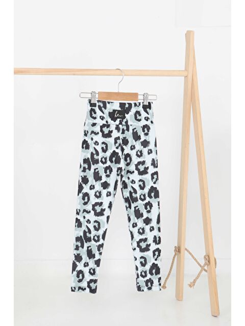 Tofisa Kız Çocuk Mint Baskılı Armalı Tayt - 27203 - S000426032-1180