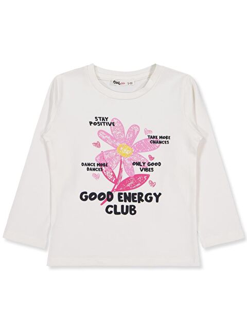 Civil Girls Good Energy Clup Baskılı 2-5 Yaş Sweatshirt - Ekru 4-5 Yaş - S000483294-19965