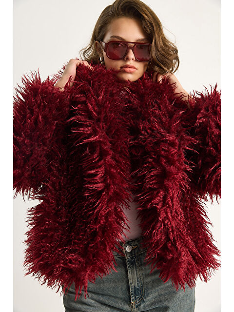 SHADE Kadın Astarlı Tiftik Tarz Tibet Kürk Ceket - S000443484-19951