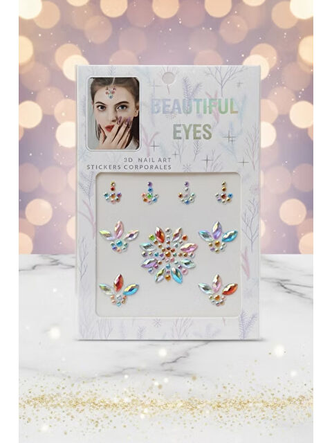 Le Mabelle Çok Renkli  Çiçek Desen Kız Çocuk Yüz Sticker - S000513627-23173