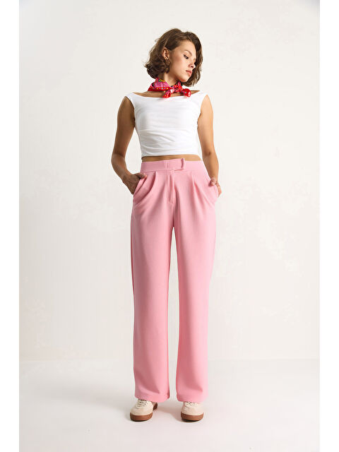 SHADE Kadın Beli Cırtlı Rahat Palazzo Pantolon - S000349947-20024