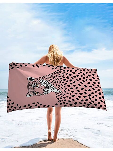 Evmila Modern Tasarımlı Baskılı  Plaj Havlusu   Yumuşak  Emici ve Dayanıklı   75x150 cm - S000370632-23173