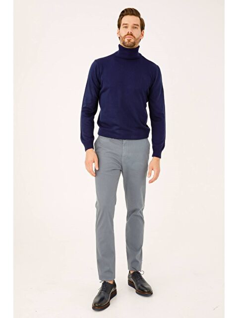 igs Lacivert Dar Kalıp Tam Balıkçı Düz Uzun Kollu Triko - S000490026-21164