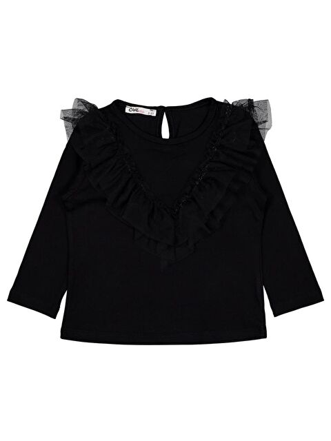 Civil Girls Tül Fırfırlı 2-5 Yaş Sweatshirt - Siyah 2-3 Yaş - S000483296-19351