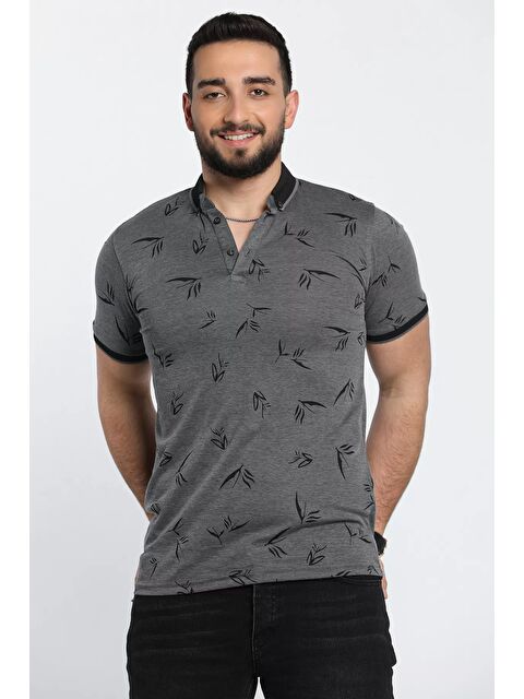 Mishar İtalia Polo Yaka Desenli Ön Düğmeli Erkek Tişört - S000302293-29351