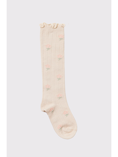 Katia And Bony Bebek Çiçek Desenli Soket Çorap Bej - S000163834-19928